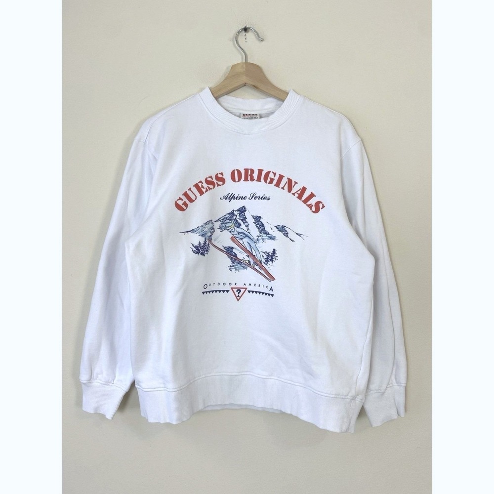 Vintage GUESS‎ Originals Alpine Series Skiing White Crewneck Sweatshirt